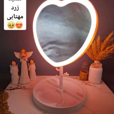 آینه رینگ لایت دار لمسی بسیار پرطرفدار مدل قلبی زیبا( رنگ سفید ) - فروشگاه عمده لوازم آرایشی کالای سید
