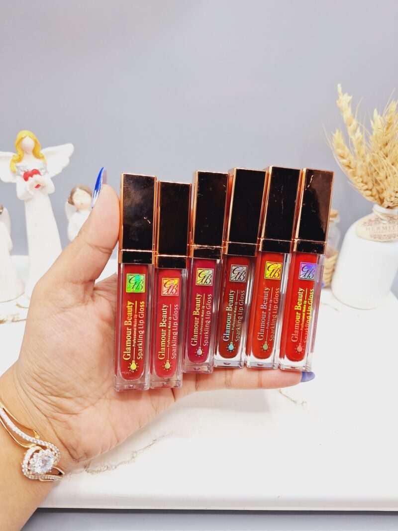 پک 6 تایی رژ مایع درخشان برند Glamour Beauty کد GM001 - فروشگاه عمده لوازم آرایشی کالای سید