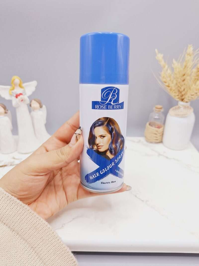 اسپری رنگ مو آبی پر رنگ برند ROSE BERRY کد 1778 - فروشگاه عمده لوازم آرایشی کالای سید