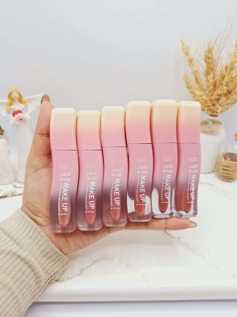 پک رژ مایع 6 عددی شیشه ای منحنی برند BILLION BEAUTY کد B70017 - فروشگاه عمده لوازم آرایشی کالای سید