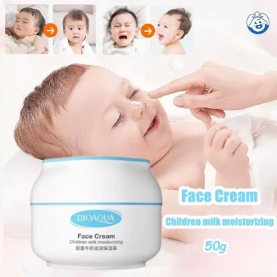 کرم کاسه ای صورت مرطوب کننده شیر مخصوص پوست حساس و کودکان بیوآکوا کد BQY75388 - فروشگاه عمده لوازم آرایشی کالای سید
