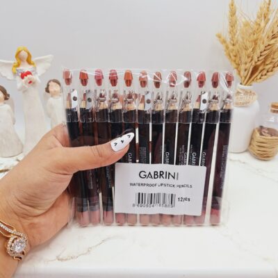 پک رژ مدادی 12 عددی ( تراش دار ) گابرینی کد5889 - فروشگاه عمده لوازم آرایشی کالای سید