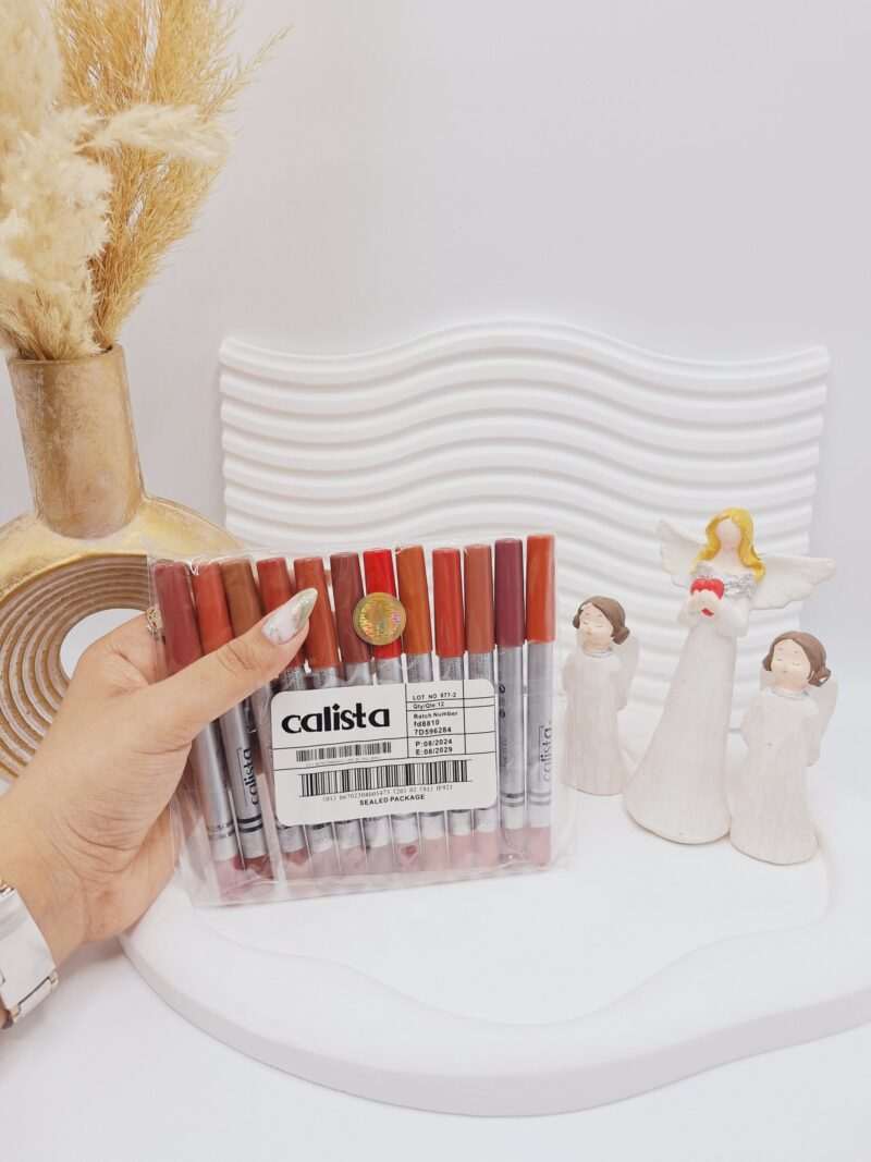پک 12 تایی رژ مدادی کالیستا Calista اصلی کد 877,2 - فروشگاه عمده لوازم آرایشی کالای سید