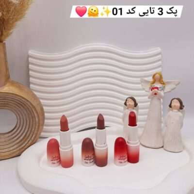 پک 3 تایی رژ جامد مات و مخملی برند کالر کستل کد 8098 - فروشگاه عمده لوازم آرایشی کالای سید