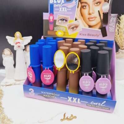 ریمل بلند کننده رنگی ضد آب به همراه آینه برند کیس بیوتی kiss beauty کد 56852 - فروشگاه عمده لوازم آرایشی کالای سید
