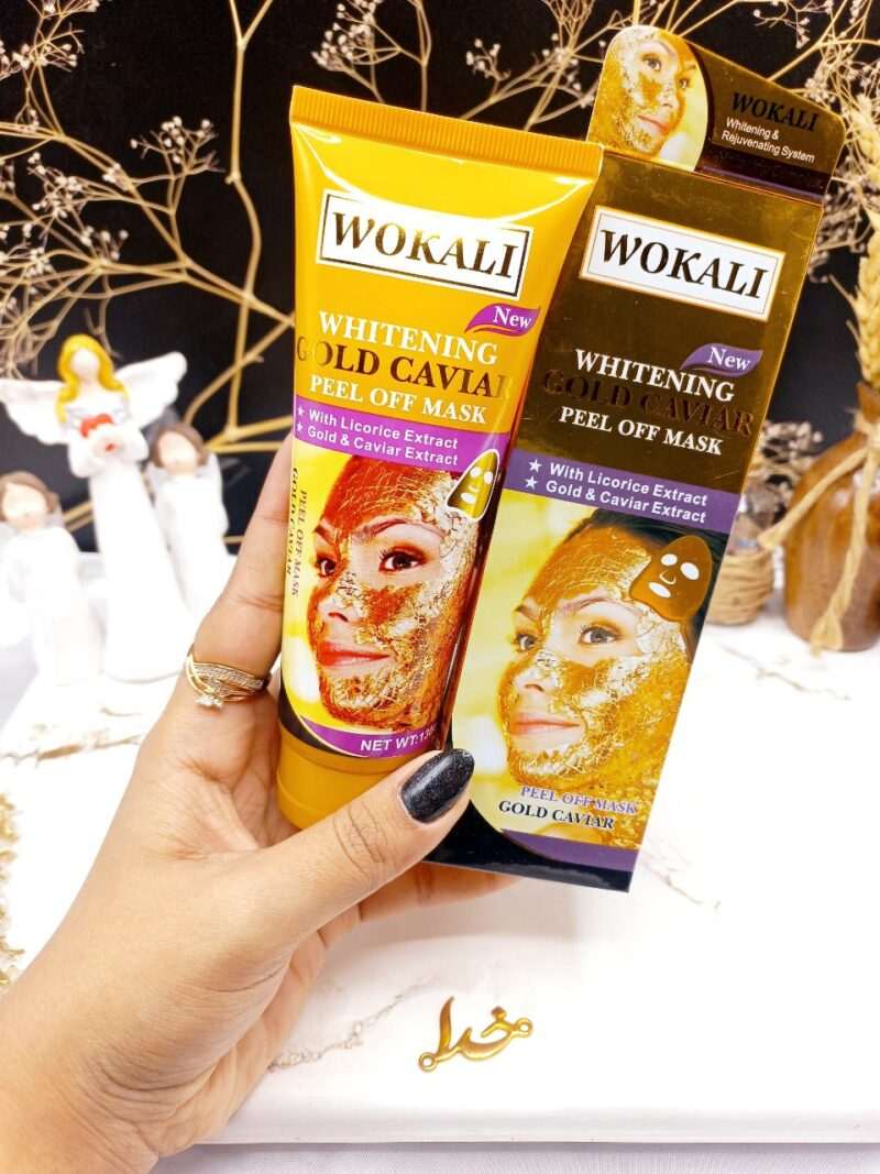 ماسک طلای تیوپی همراه با عصاره خاویار برند وکالی WOKALI کد WKL 403 - فروشگاه عمده لوازم آرایشی کالای سید